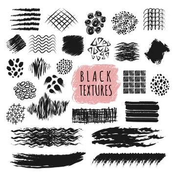 Sketch brush stroke texture design vector elements. Abstract sketch pen and イラスト素材