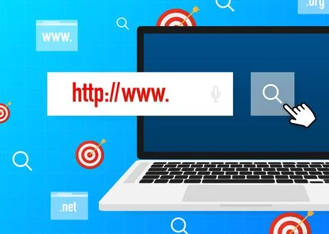 Sketch button with www line. Web banner. Social media Stock Illustration