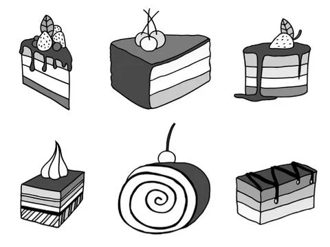 Sketch cake element. Stock Illustration
