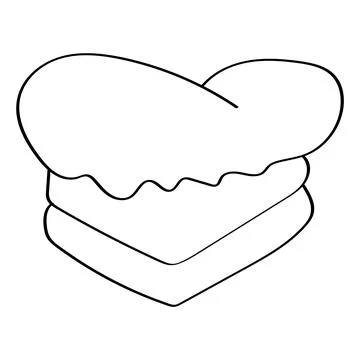 Sketch cake isolated on white background Stock Illustration
