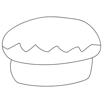 Sketch cake isolated on white background for art design Stock Illustration