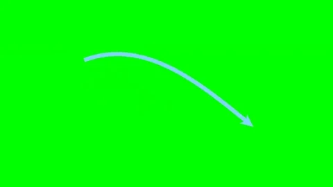 Sketch chalk hand drawn arrow bottom ribbon swash green screen Stock Footage 344648370