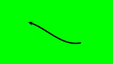 Sketch chalk hand drawn arrow bottom left fluid green screen Stock Footage 344648630