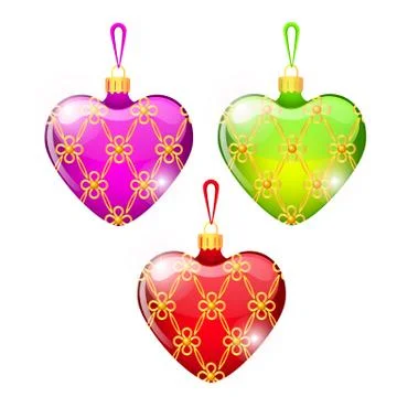 Sketch with Christmas tree decorations different forms isolated on white Stock Illustration