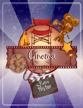 Sketch cinema poster Illustrazione stock