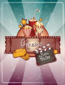 Sketch cinema poster Illustrazione stock