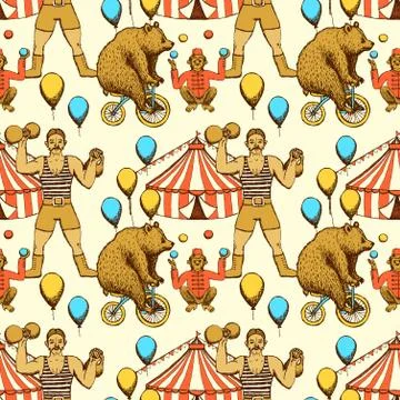 Sketch circles seamless pattern Stock Illustration