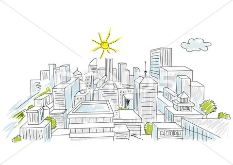 Sketch of a city Stock Illustration