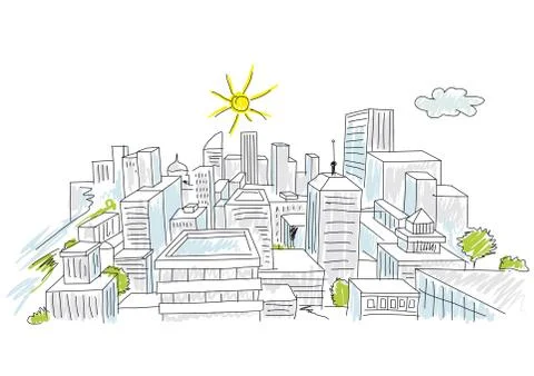 Sketch of a city Stock Illustration