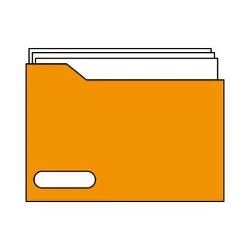 Sketch color silhouette folder with documents inside Stock Illustration