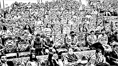 Sketch Comic function of the government of India in Vigyan Bhawan. A Conferen 스톡 동영상 199281199