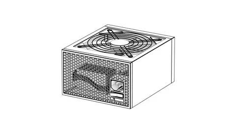 Sketch of a computer power supply unit Vídeos de archivo 304822366