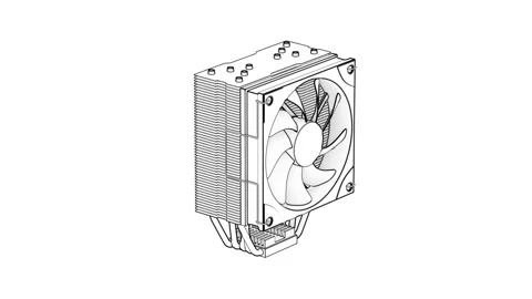 Sketch of computer processor air cooler Stock Footage 256241340