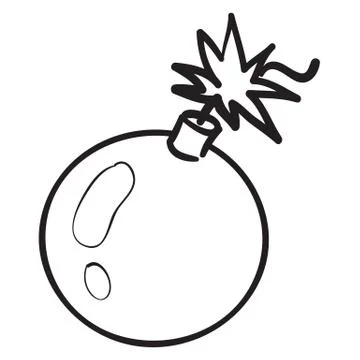 Sketch of the core that caught fire, coloring book, cartoon illustration, vec Stock Illustration