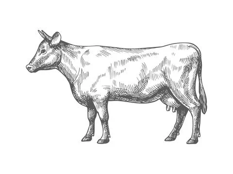 Sketch of a cow Stock Illustration