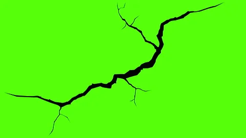 Sketch crack, Surface cracked ground, Split terrain after earthquake Stock Footage 312385227
