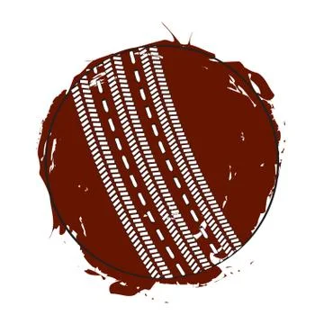 Sketch of a cricket ball Stock Illustration