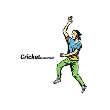 Sketch of cricket player vector illustration Illustrazione stock