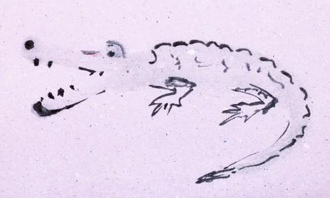 Sketch of crocodile Stock Illustration
