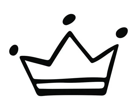 Sketch crown. Simple graffiti crowning, elegant queen Stock Illustration
