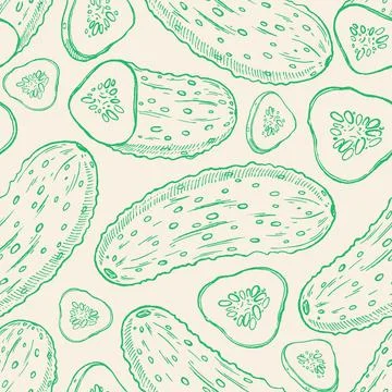 Sketch cucumbers Stock Illustration