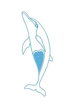 Sketch of a Dolphin. Stock Illustration