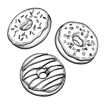 Sketch of donuts. Stock Illustration