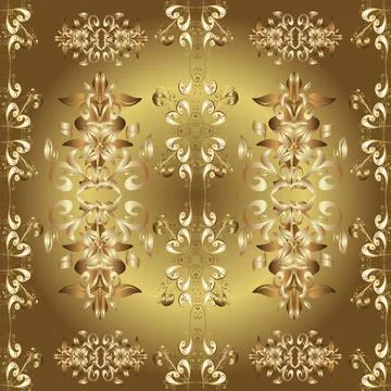 Sketch, doodle, scribble. Illustration in yellow, beige and brown colors. Endles Stock Illustration