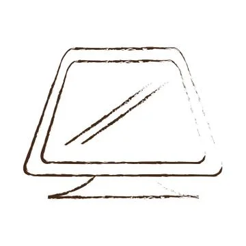 Sketch draw screen computer equipment office Stock Illustration