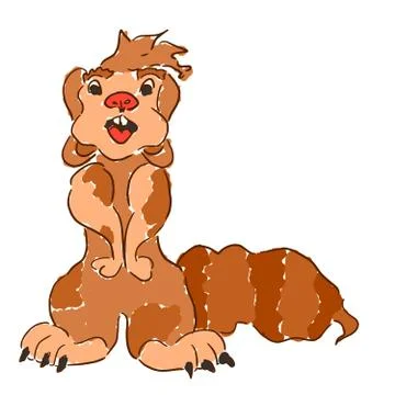 Sketch drawing animal gopher funny simple Stock Illustration