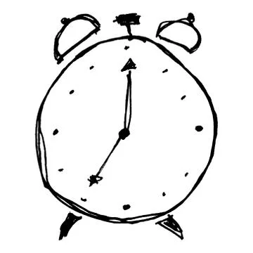 Sketch drawing of a clock Stock Illustration