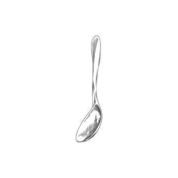 Sketch drawing of a spoon, kitchenware, cutlery vector engraved hand drawn icon Stock Illustration