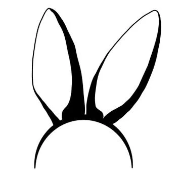 Sketch of the ears of the Easter bunny. Stock Illustration
