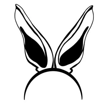 Sketch of the ears of the Easter bunny. Stock Illustration