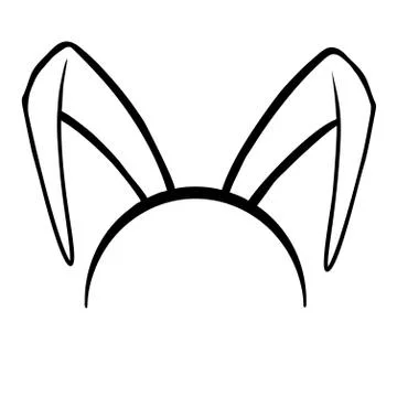Sketch of the ears of the Easter bunny. Stock Illustration