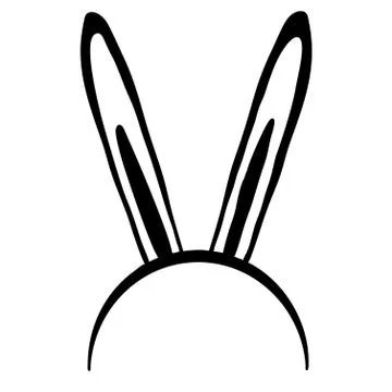 Sketch of the ears of the Easter bunny. Stock Illustration