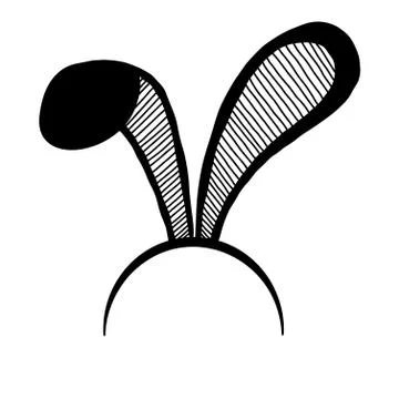 Sketch of the ears of the Easter bunny. Vector 库存插图