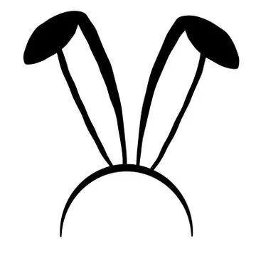 Sketch of the ears of the Easter bunny. Vector 스톡 일러스트