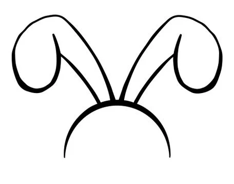 Sketch of the ears of the Easter bunny. Vector Stock Illustration