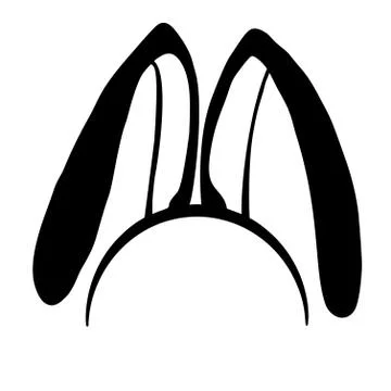 Sketch of the ears of the Easter bunny. Vector Illustrazione stock