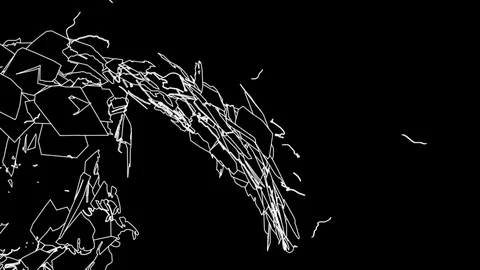 Sketch of earth globe explodes and falls into pieces - on black (FULL HD) Vídeos de archivo 97745607
