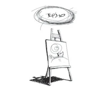 Sketch easel Stock Illustration