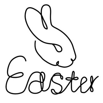 Sketch of the Easter rabbit vector line. Ilustração Stock