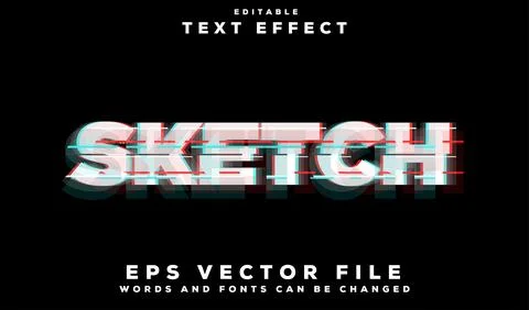 Sketch editable text effect Template Stock Illustration