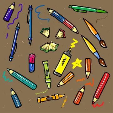 Sketch of education doddle elements on notebook Stock Illustration