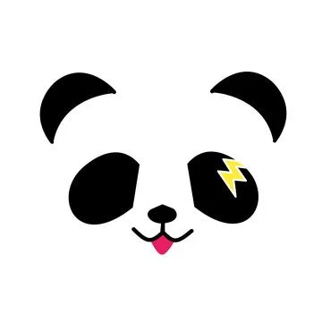 Sketch of face panda cute Stock Illustration