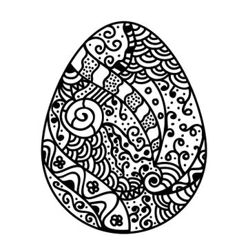 Sketch floral easter egg Stock Illustration