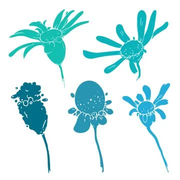 Sketch of floral elements for your design Stock Illustration