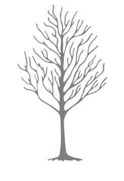 Sketch of a flowering tree. Stock Illustration