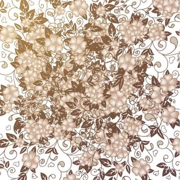 Sketch of flowers on a light background Stock Illustration